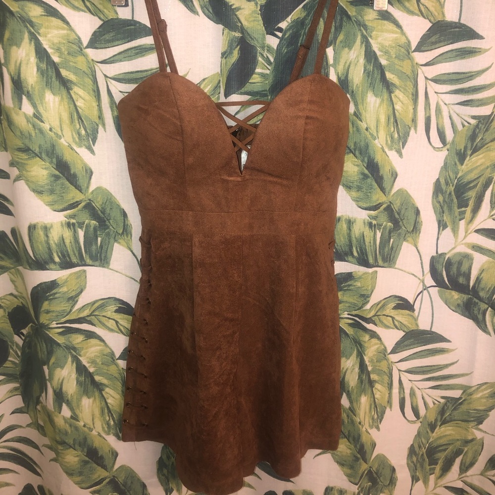 Brown suede LF romper